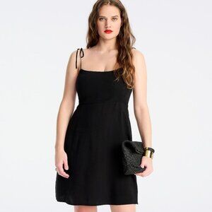NWT J Crew BI596 Kauai Tie-Strap Mini Dress Black Plus Size 24